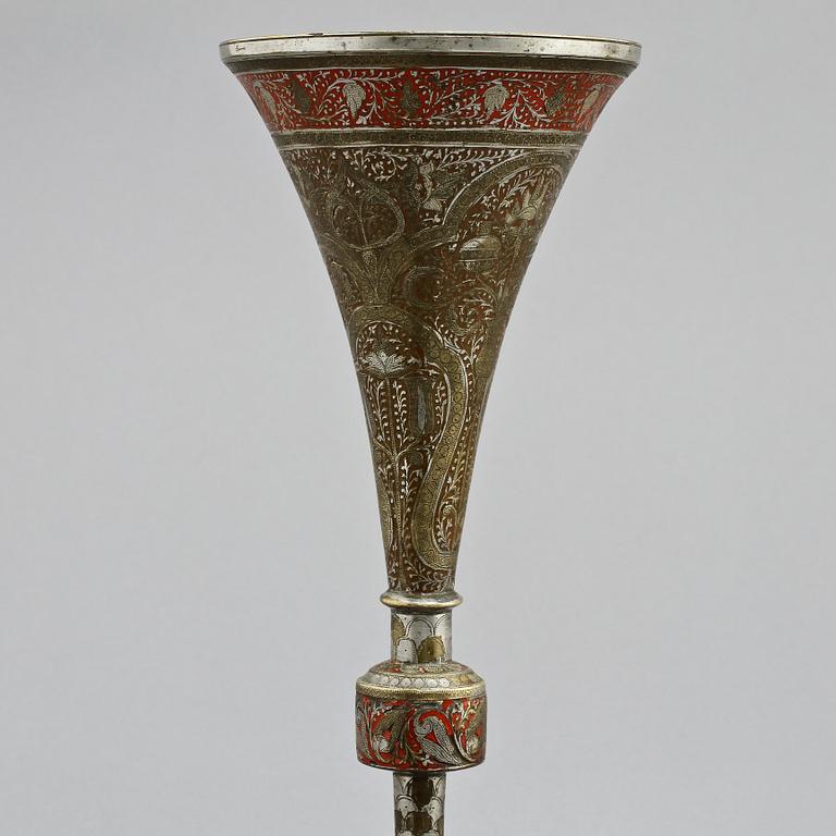 BÄGARE, 2 st, förtent mässing, troligen Ryssland, 1800-tal.