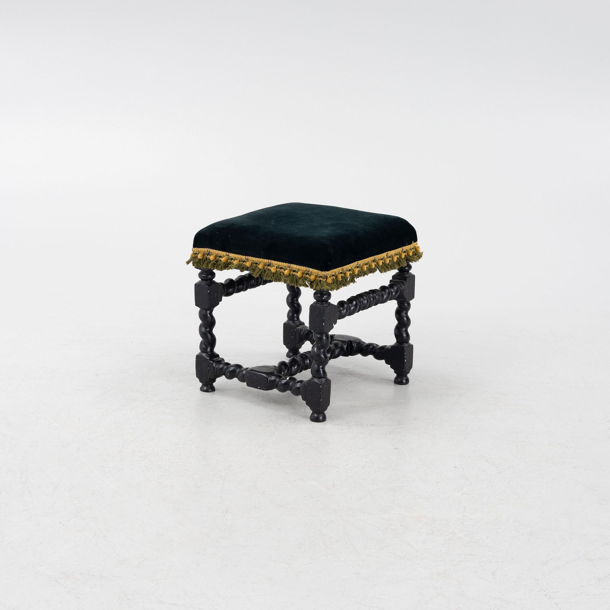 A Swedish baroque stool, circa 1700.