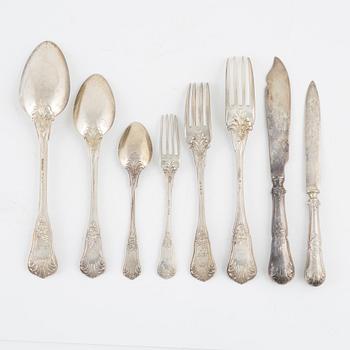 A 89-piece silver flat wear set, mostly J.Rönnqvist, Örebro, Sweden, 1884-1911.