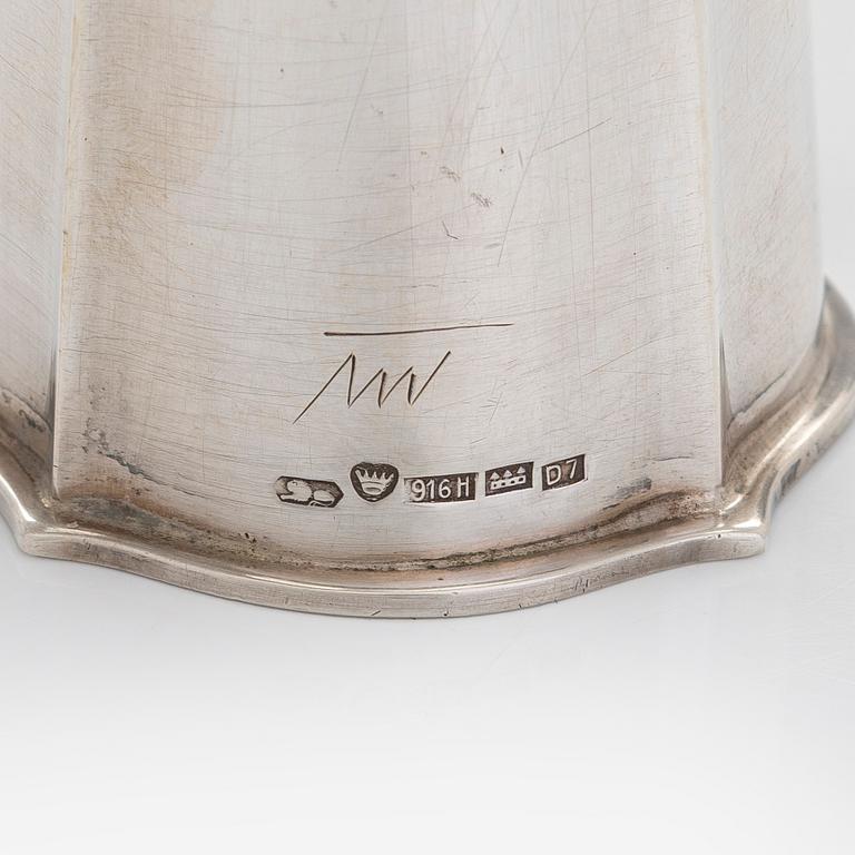 Tapio Wirkkala, a pair of 1950s silver TW-2 vases, Kultakeskus, Hämeenlinna 1957.