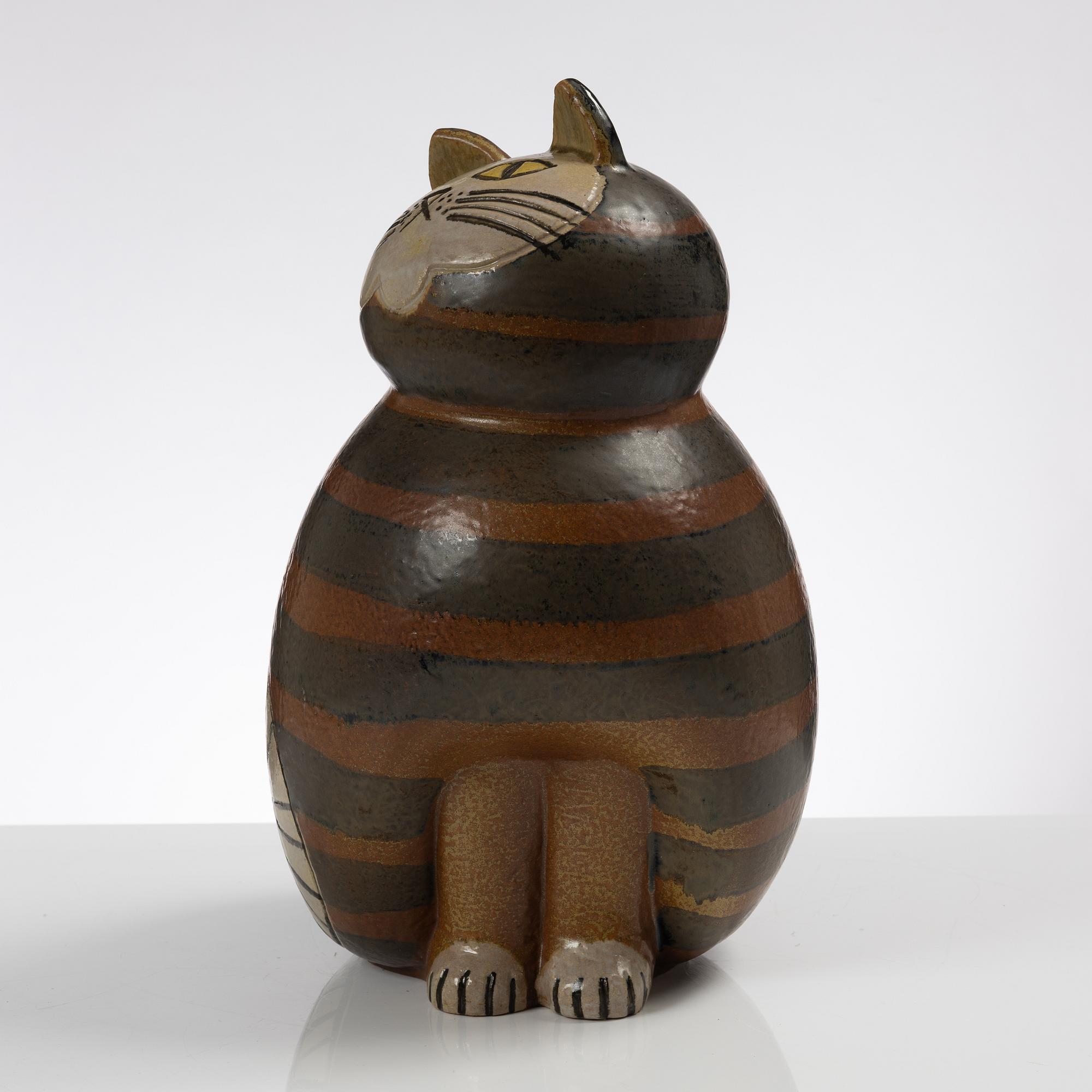 Lisa Larson, skulptur, "Maxikatt", stengods, ur serien "Stora Zoo", Gustavsberg.