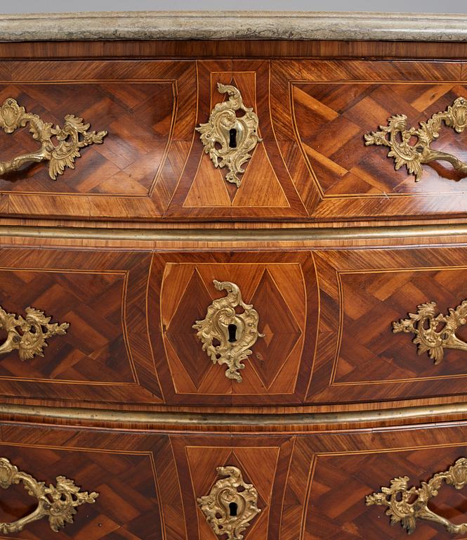 A Swedish Rococo 18th century commode by J Gröndahl.