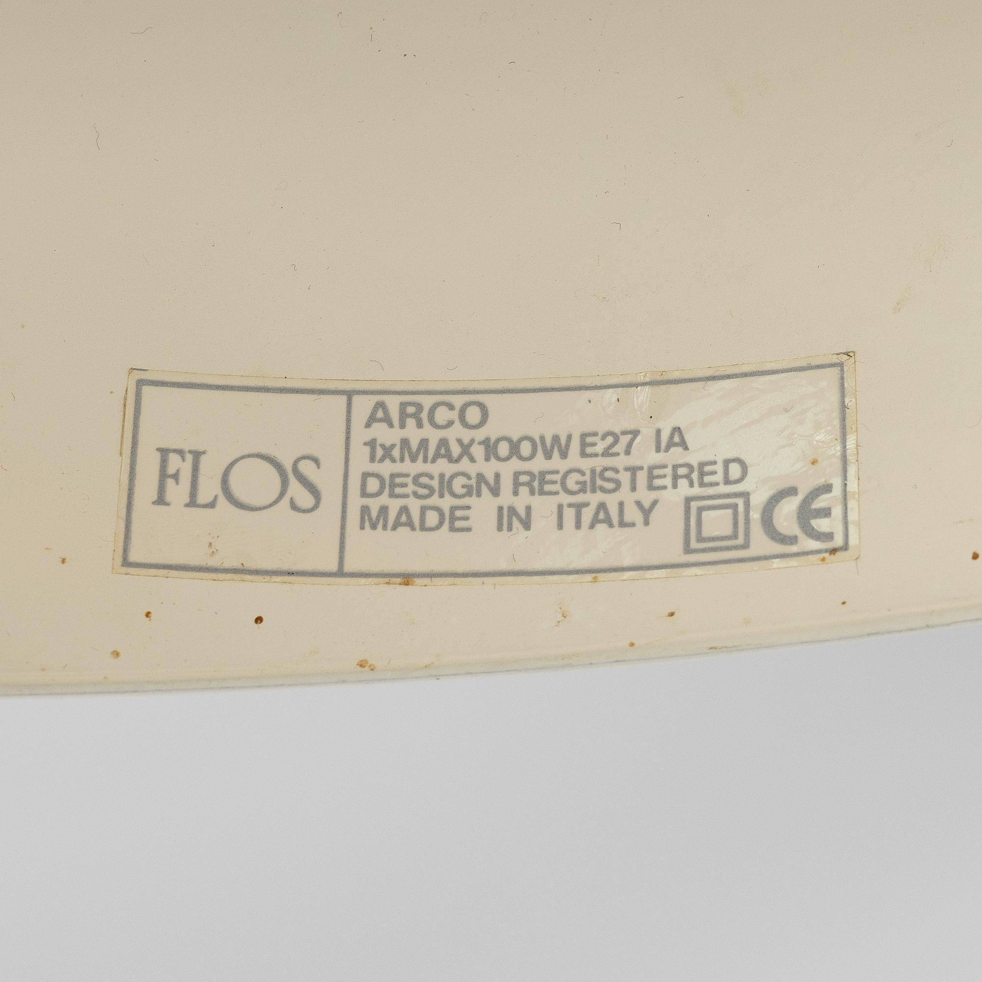 Floor lamp, "Arco", Achille and Pier Castiglioni, Flos, Italy, anniversary edition, 2002.