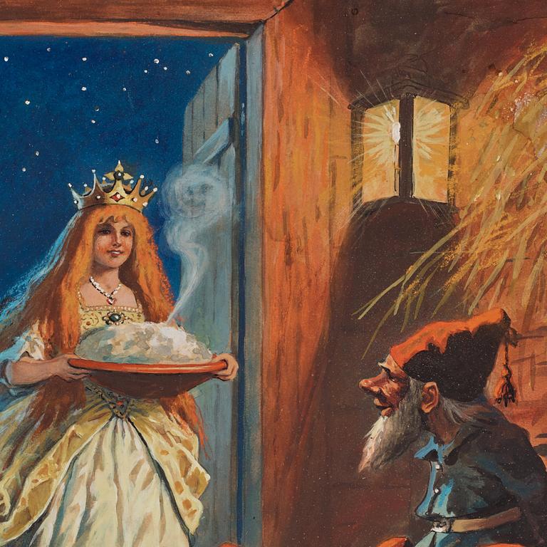 Jenny Nyström, The winter princess brings porridge to the gnomes.