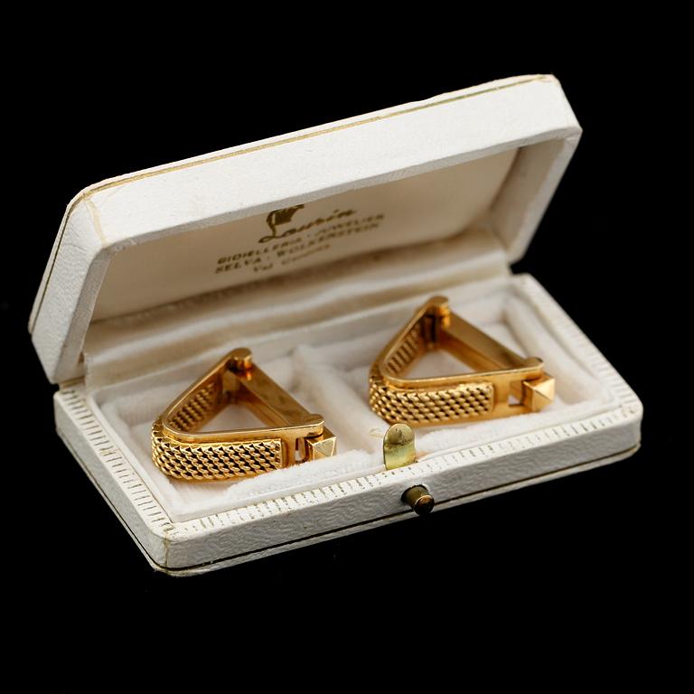 MANSCHETTKNAPPAR, 1 par, 18K guld. Total vikt ca 15 g.