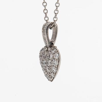 Tiffany & Co, a platinum necklace with a pendant in the shape of a heart, with diamonds totalling approximately 0.27 ct.