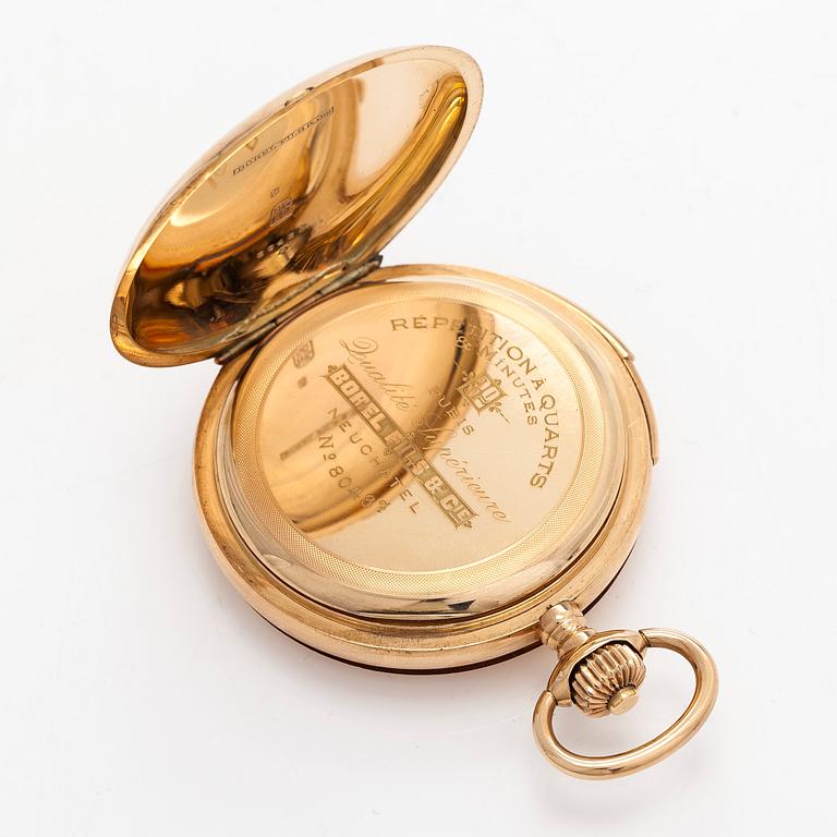 Borel fils & Cie, pocket watch, hunter, quarter repeater, 54 mm.