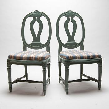 STOLAR, ett par, gustaviansk stil, 1800-tal.