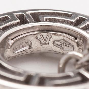 Versace, a pair of 18K white gold cufflinks with black glass pearls. marked Versace.