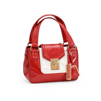 851. LOUIS VUITTON, red and white patent leather bag, "Cruise Sac Vernis Bicolore rouge".