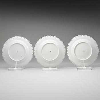 Six Berlin dessert dishes, 19th Century.