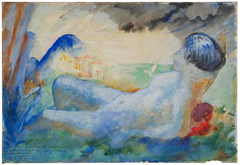 Isaac Grünewald, Reclining Nude.