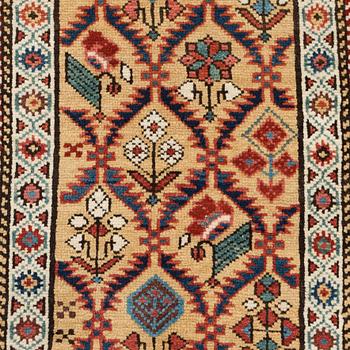 MATTO, an antique Kuba, ca 289,5 x 97 cm (as well as the ends with 1 cm light blue soumak).