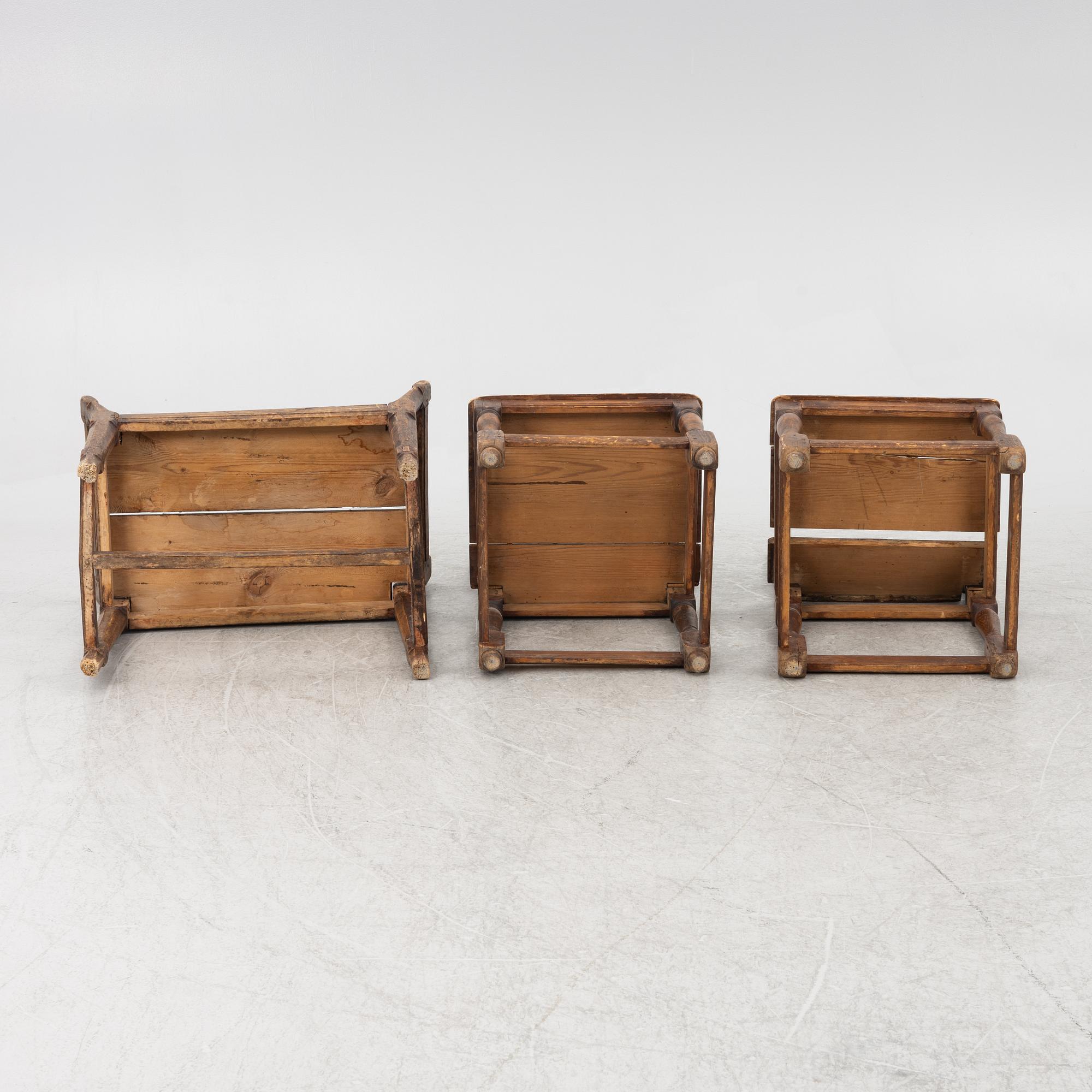 Stolar, ett par, samt bankett, 1700-tal.