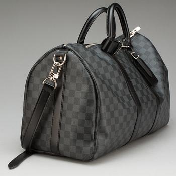 VÄSKA, "Keepall 45 bandouliere damier graphite", Louis Vuitton.