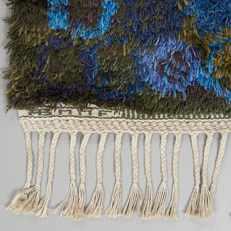 Ulla Brandt, A CARPET, "Tjärn", knotted pile, ca 177 x 125 cm, signed AB MMF UB BS.