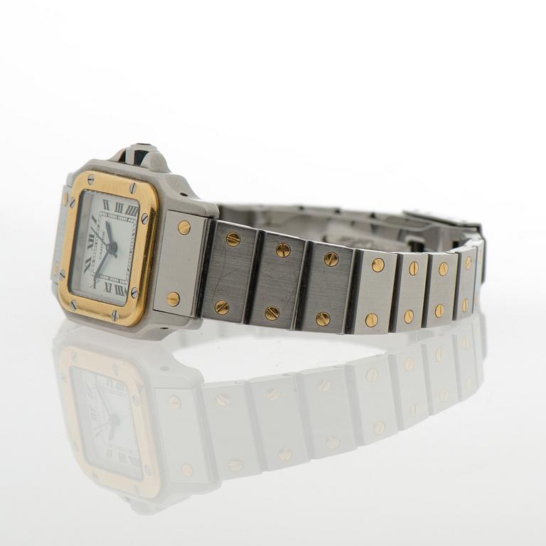 CARTIER, Santos, rannekello, 24 x 24 mm.