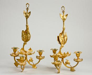 VÄGGAPPLIQUER, ett par, nyrokoko 1800/1900 tal.