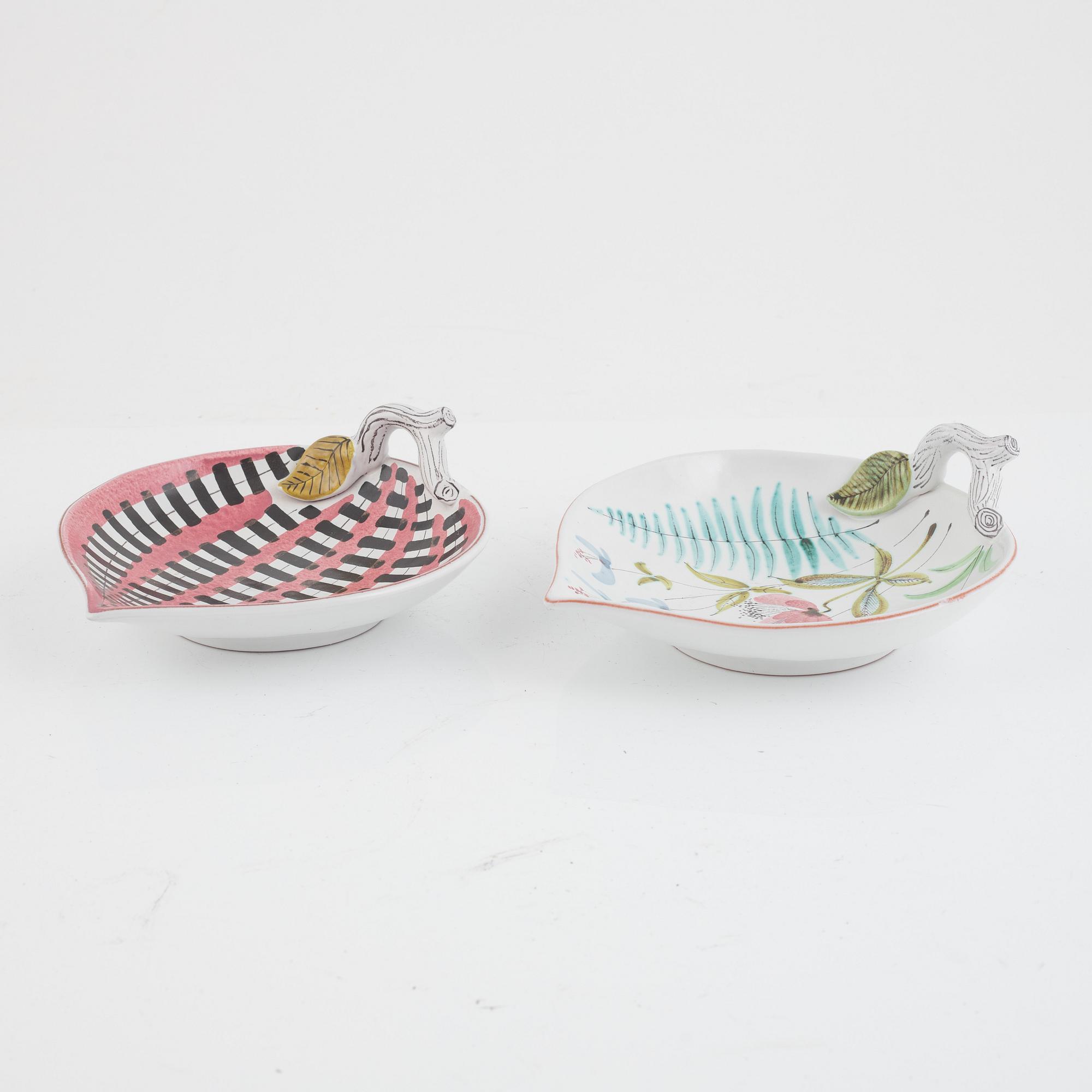 Stig Lindberg, 6 pieces, 4 figurines and 2 plates
