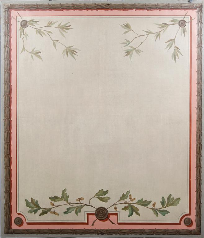 VÄGGFÄLT, 2 st, olja på duk, 1900-talets mitt.