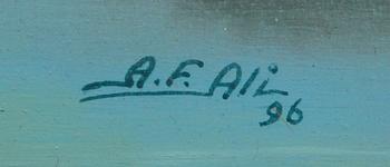 ALI ABOU, olja på pannå, signerad och daterad -96.