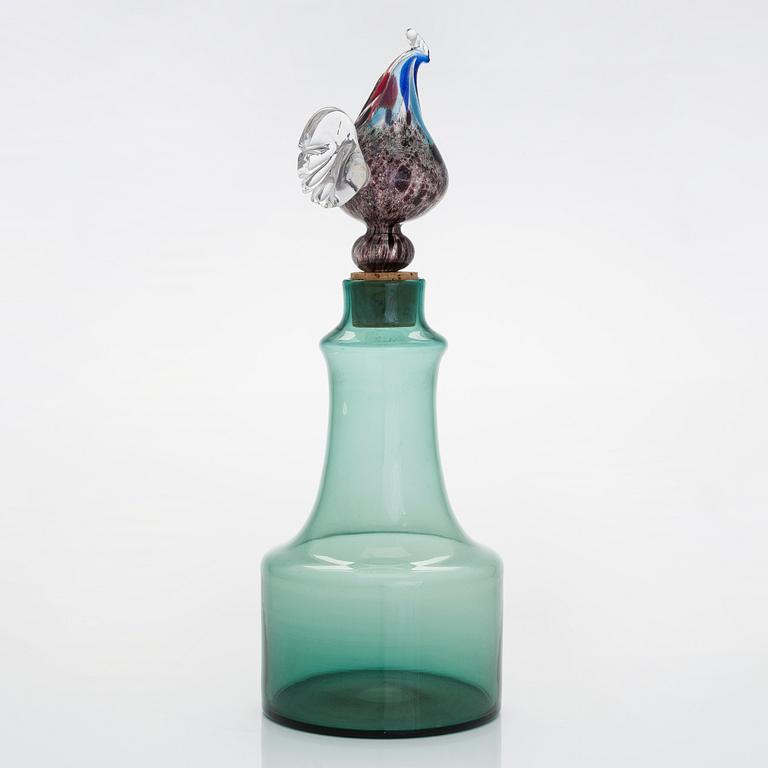 Kaj Franck, decanter, model 1502, "Rooster bottle', signed K. Franck Nuutajärvi Notsjö -60.