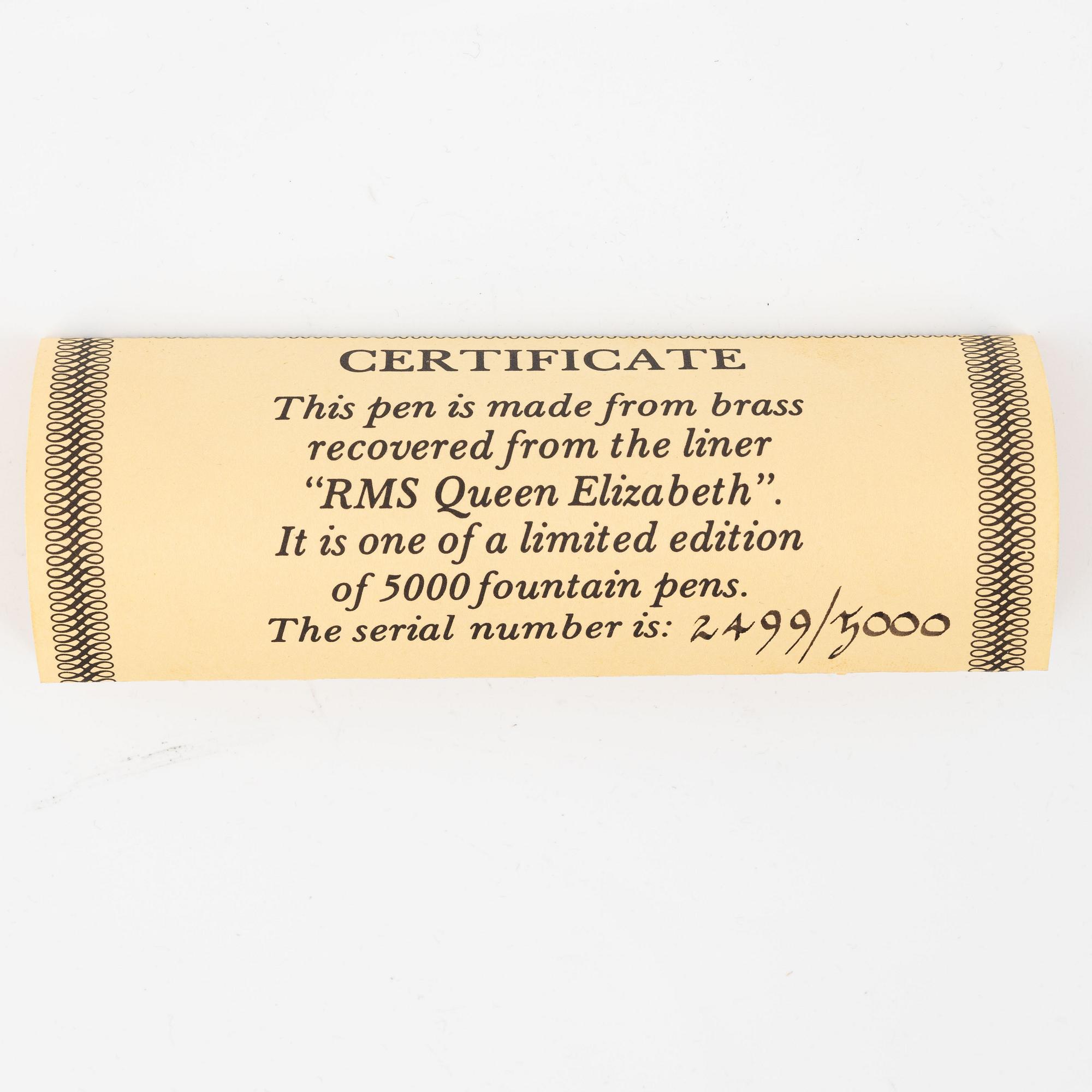 Parker, Pen, RMS Queen Elizabeth, number 2499/5000.