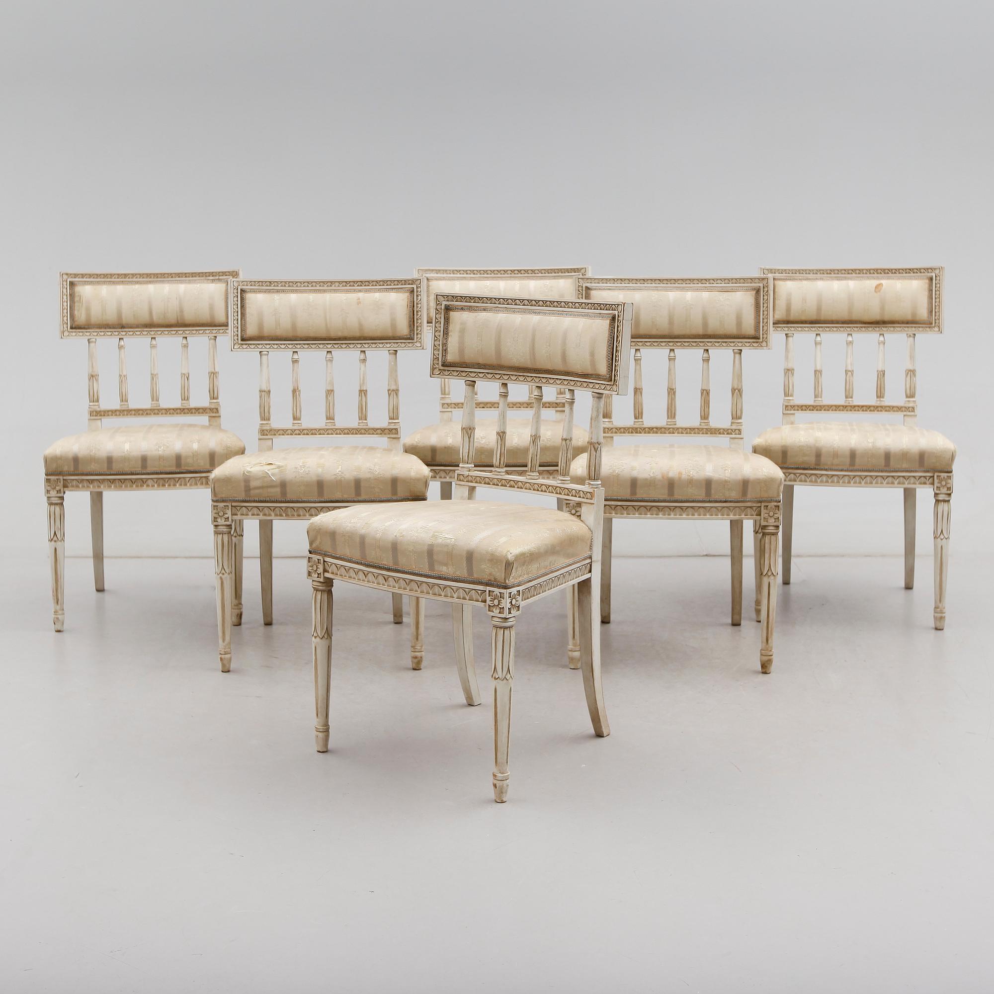 STOLAR, 6 st, gustaviansk stil, 1900-talets.