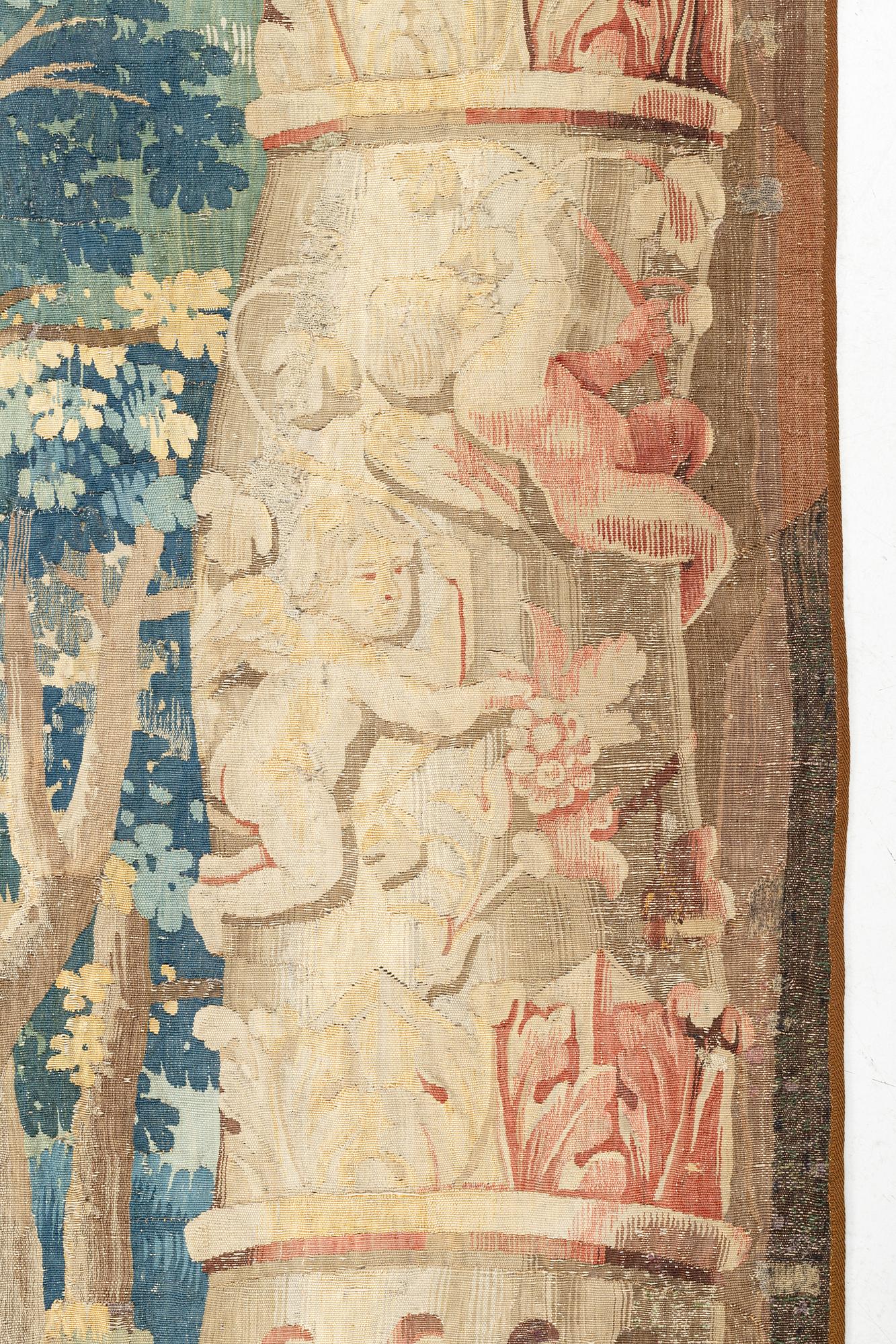 Vävd tapet, "Verdure", gobelängteknik, ca 284 x 367 cm. 1600-talets andra hälft.