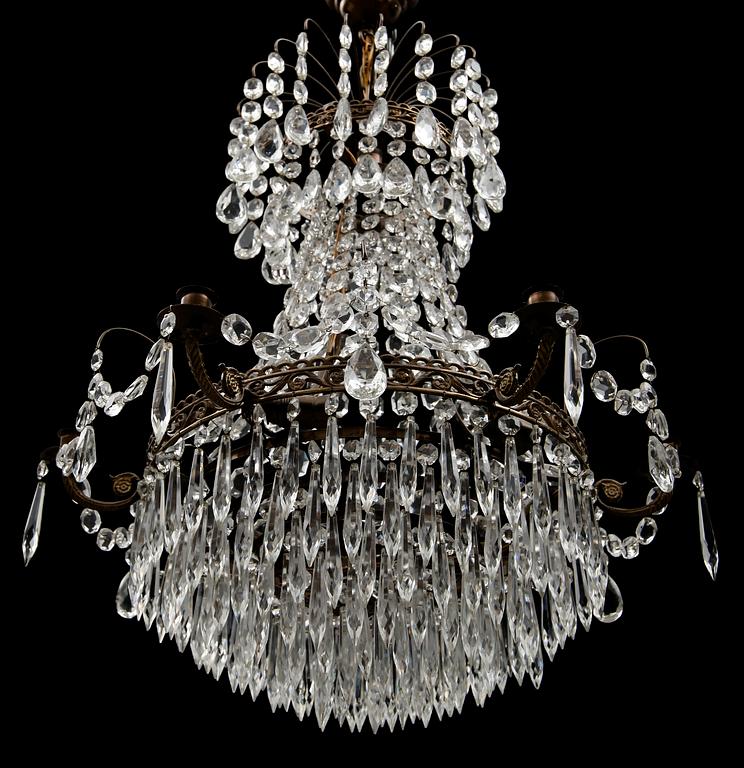 LJUSKRONA, empirestil, 1900-talets mitt. Höjd ca 65 cm.