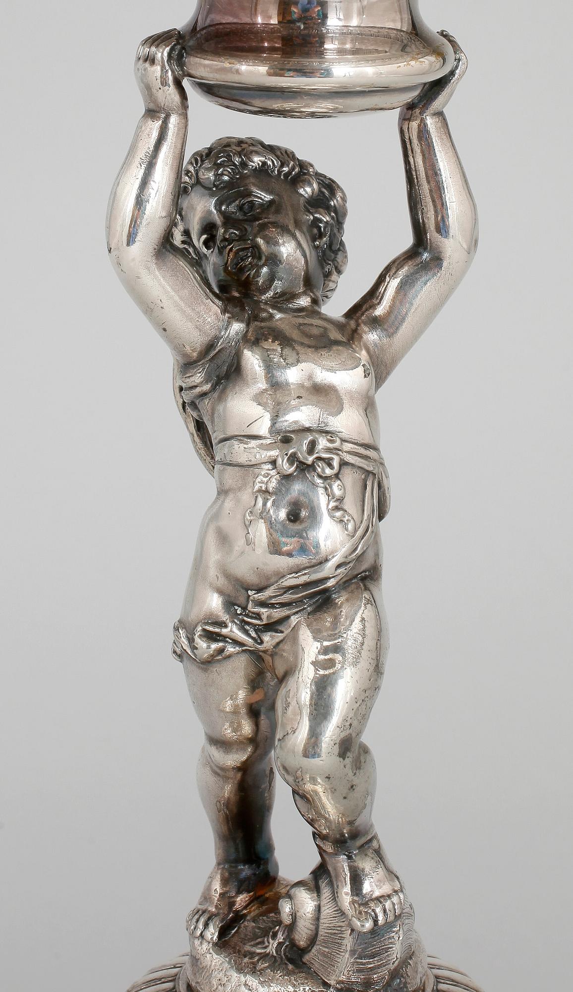 UPPSATSSKÅL, nysilver, WMF, rokokostil, 1900-talets första hälft.