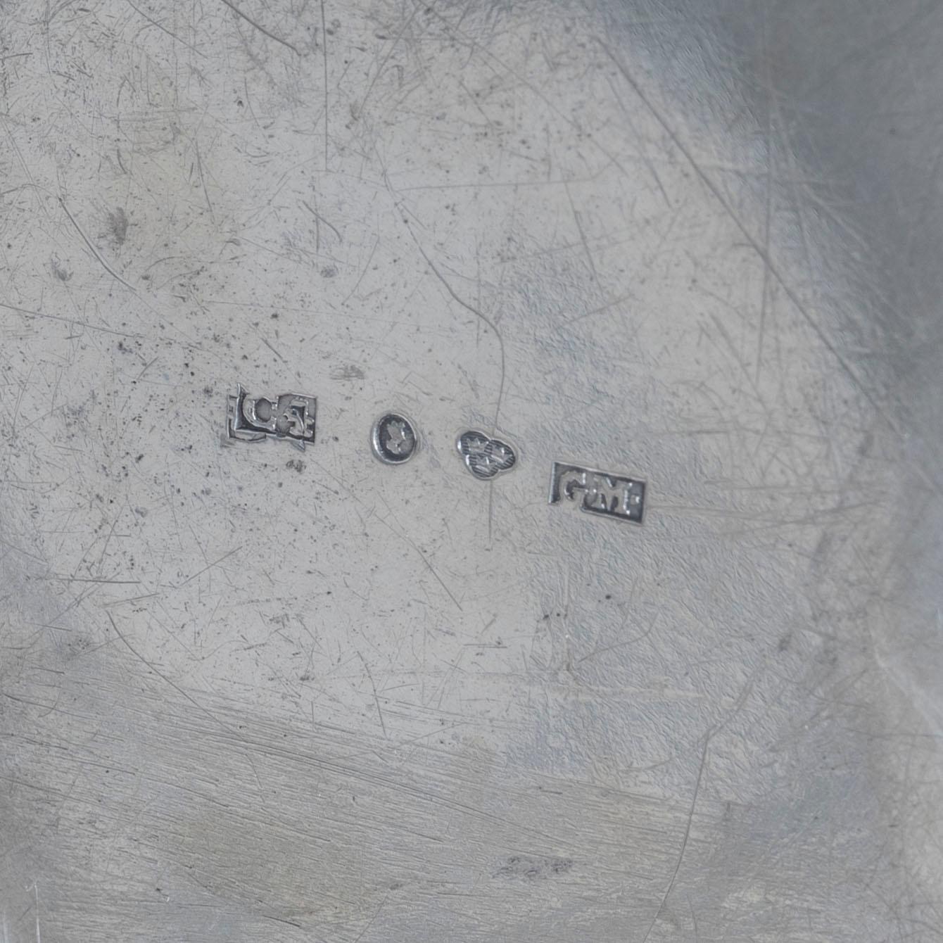 Gustaf Möllenborg, askar med lock, ett par, silver, empire, Stockholm 1833.