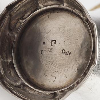 A Swedish 18th century parcel-gilt silver beaker, mark of Henrik Wittkopf, Stockholm 1761.