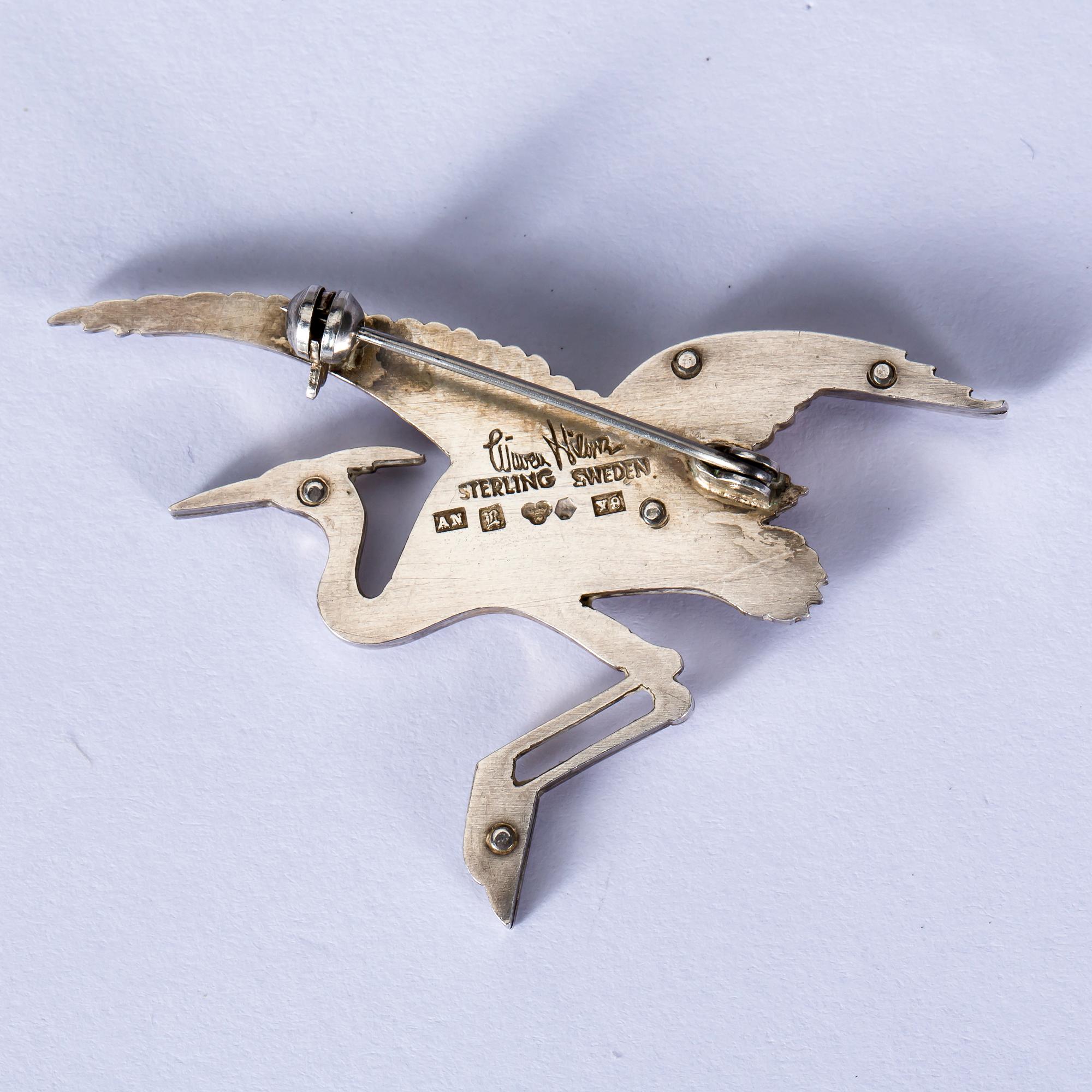 BROSCH, sterlingsilver, Wiwen Nilsson, Lund, 1973.