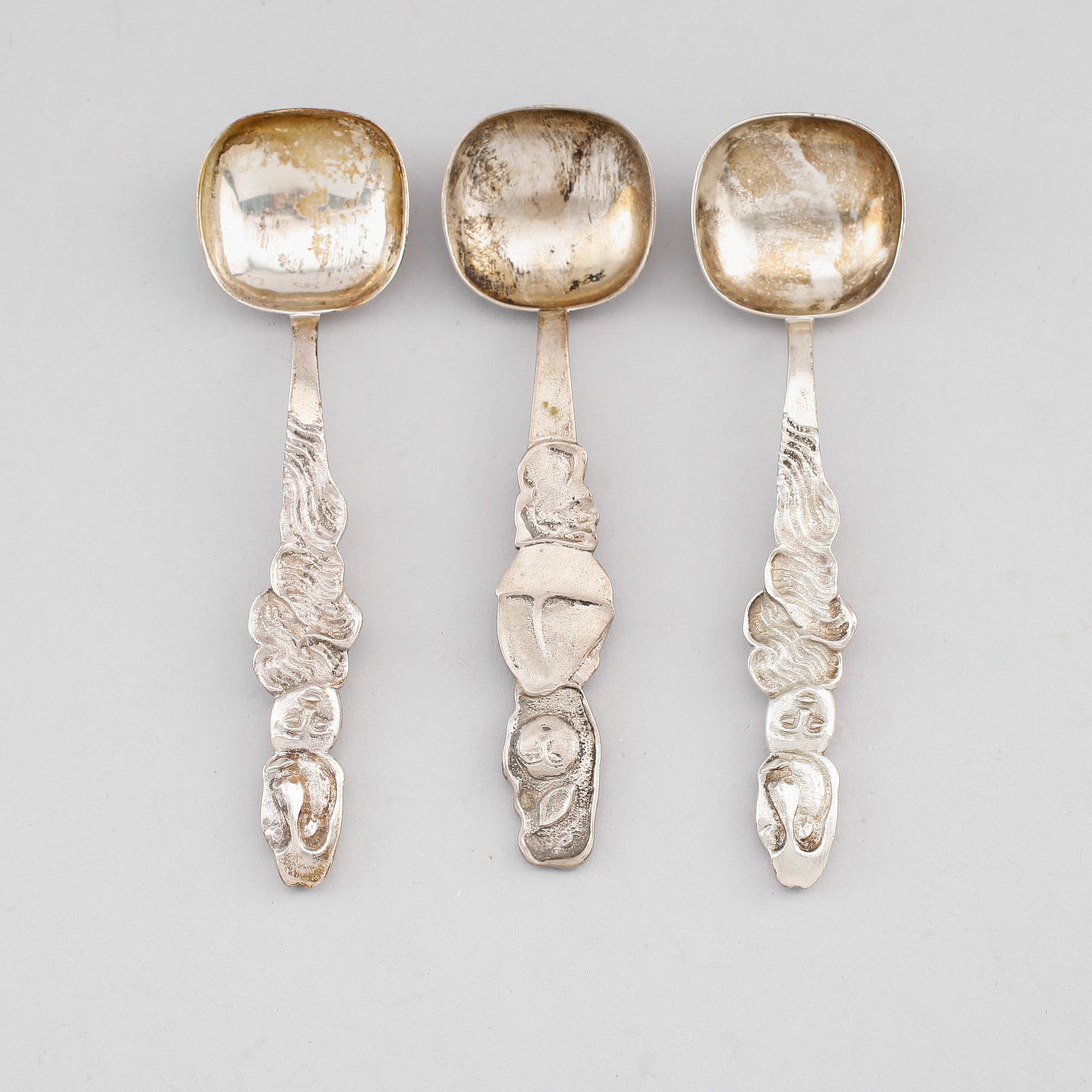 SKEDAR, 3 st, silver, Olle Ohlsson, 1979. Vikt ca 96 g.