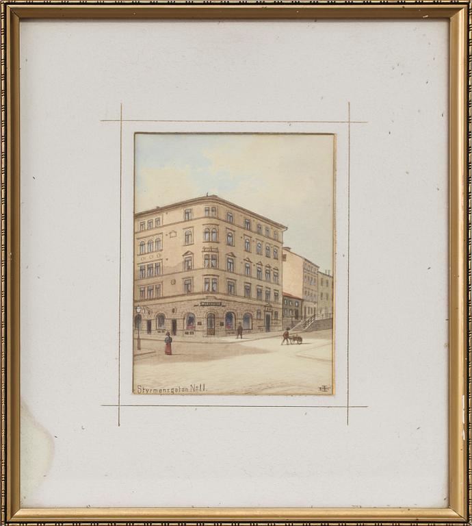 FREDRIK ISBERG, 4 st, akvareller. Sign.