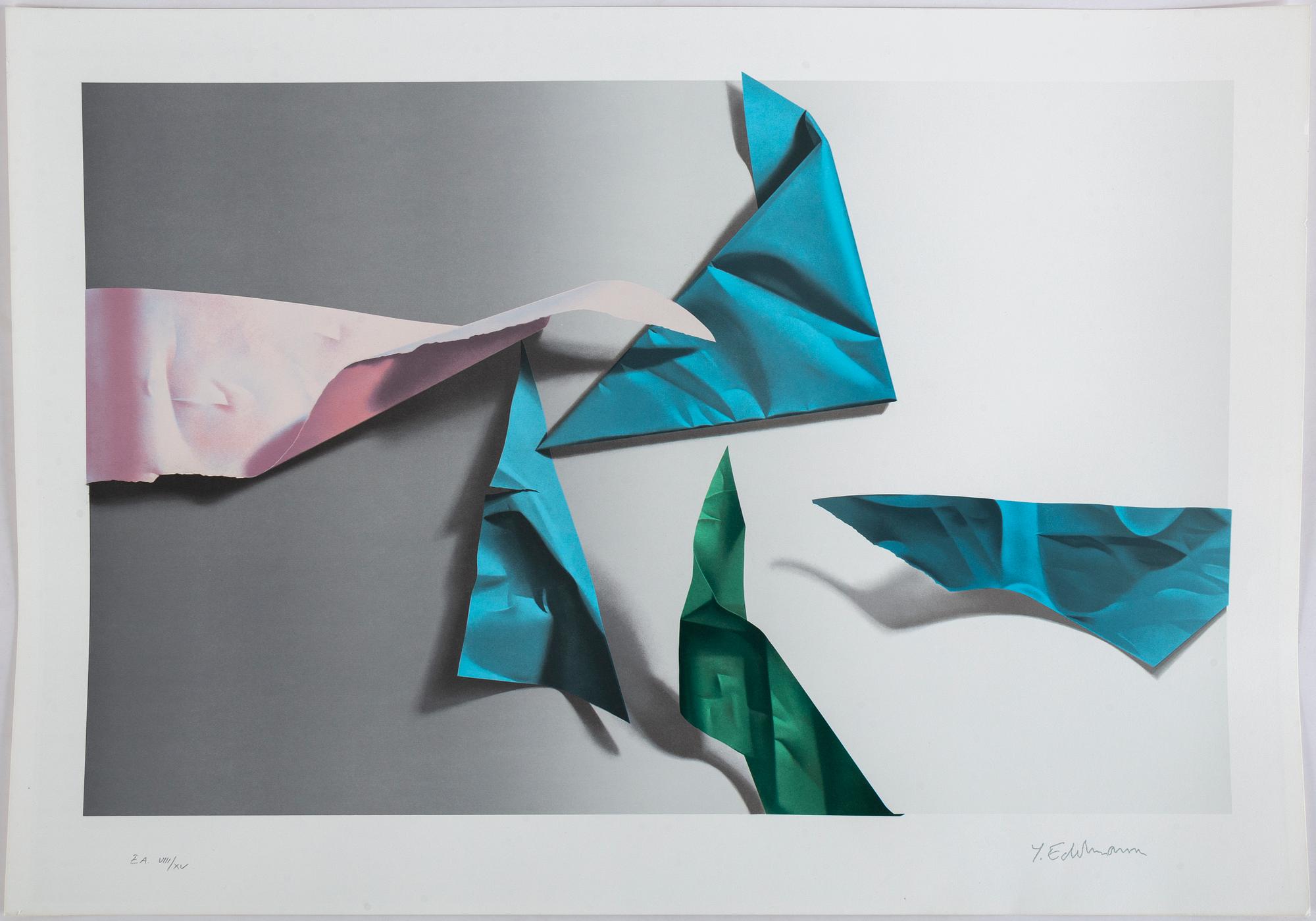YRJÖ EDELMANN, lithograph in colours, 1983, stamped signature EA VIII/XV.