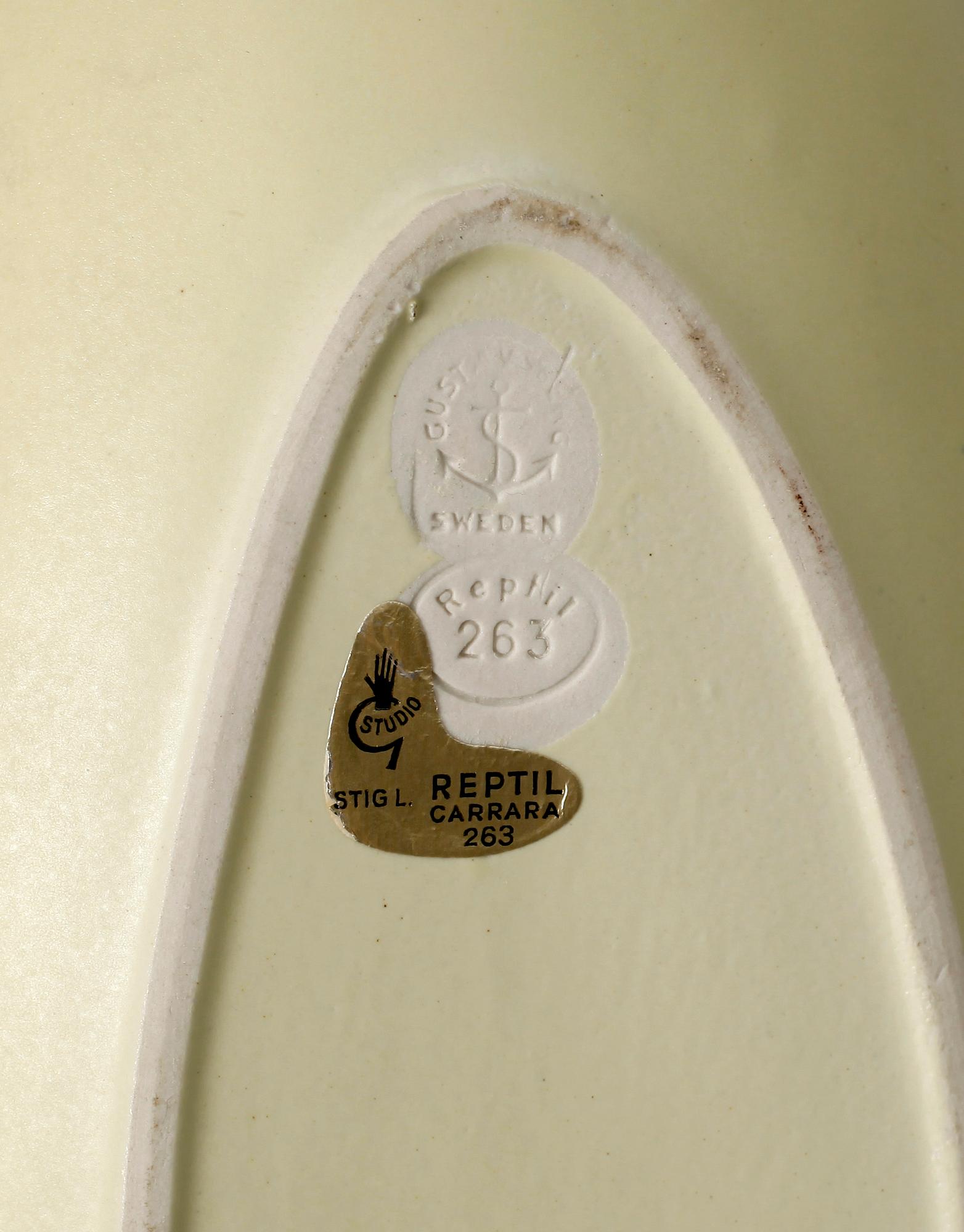 SKÅLAR, 3 st, fajans samt stengods, "Endive" samt "Reptil", Stig Lindberg, Gustavsberg.