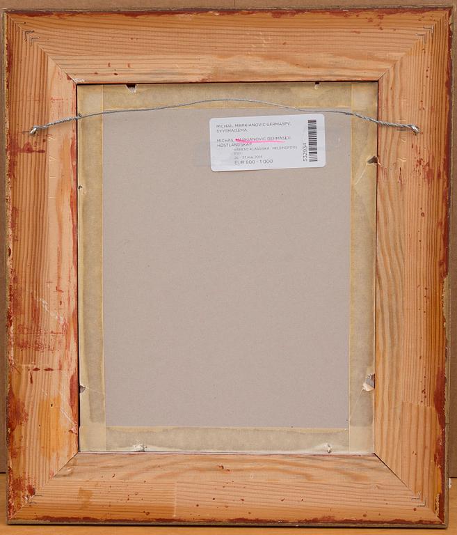 Michail Markianovic Germasev, FALL LANDSCAPE. ГЕРМАШЕВ, МИХАИЛ МАРКИАНОВИЧ (1867-1930)
ОСЕННИЙ ПЕЙЗАЖ.