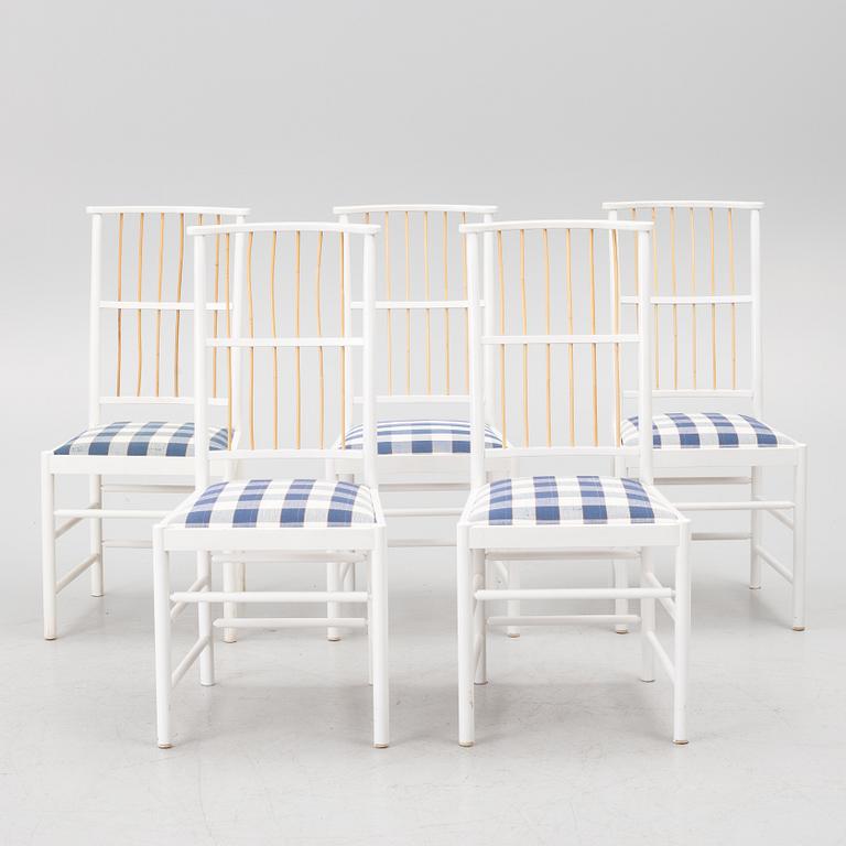 Josef Frank, chairs, 5 pcs, model 2025, Svenskt Tenn, post 1985.