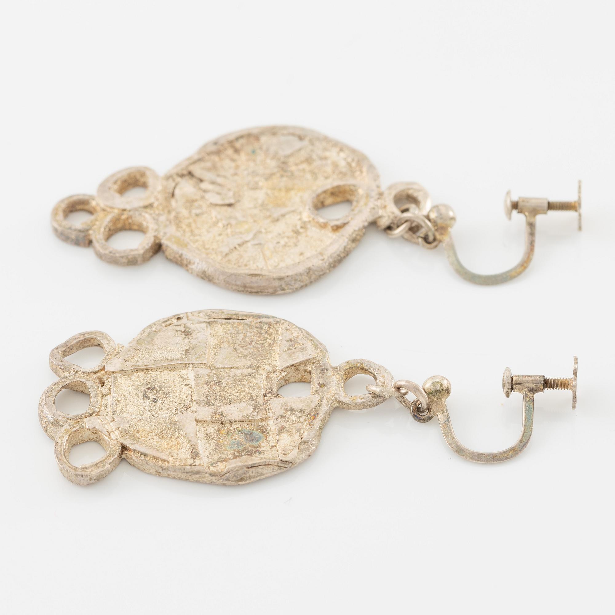 Lars Arby, five pairs of earrings, silver.