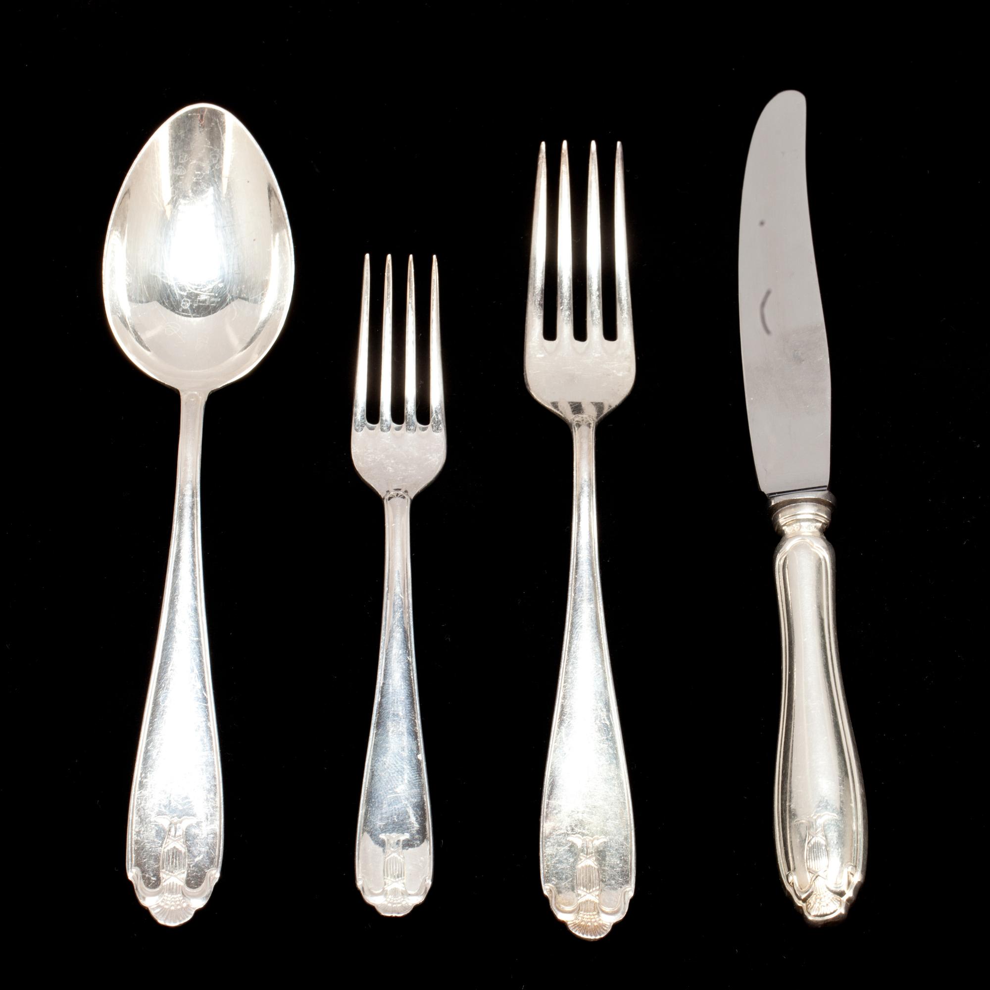 BESTICK, 30 delar, silver, GAB. Total vikt ca 990 g inkl rostfria knivblad.