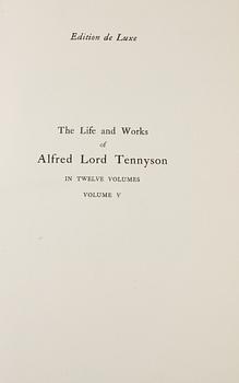A set of 12 books,  "Life and works of Tennyson", Alfred Lord Tennyson a Memoir by his son. 1898-1899.