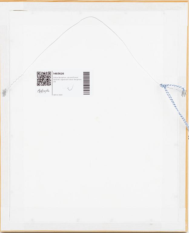 Oskar Bergman, akvarell med täckvitt, signerad Oskar Bergman.