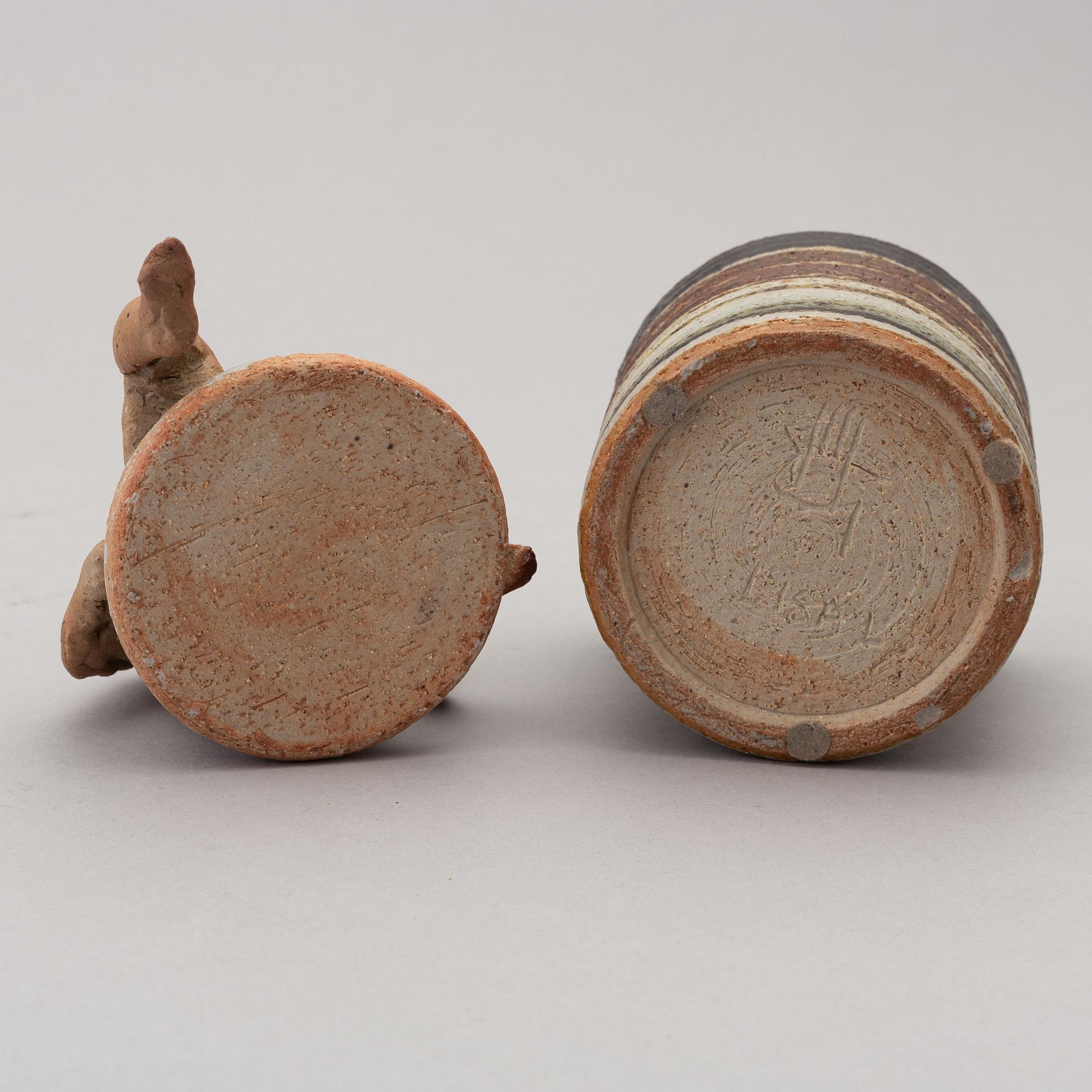 Lisa Larson, a unique stoneware lided jar. Gustavsberg Studio.