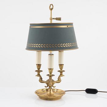 An Empire style bouillotte table lamp, Armaturhantverk, Tibro, second half of the 20th Century.