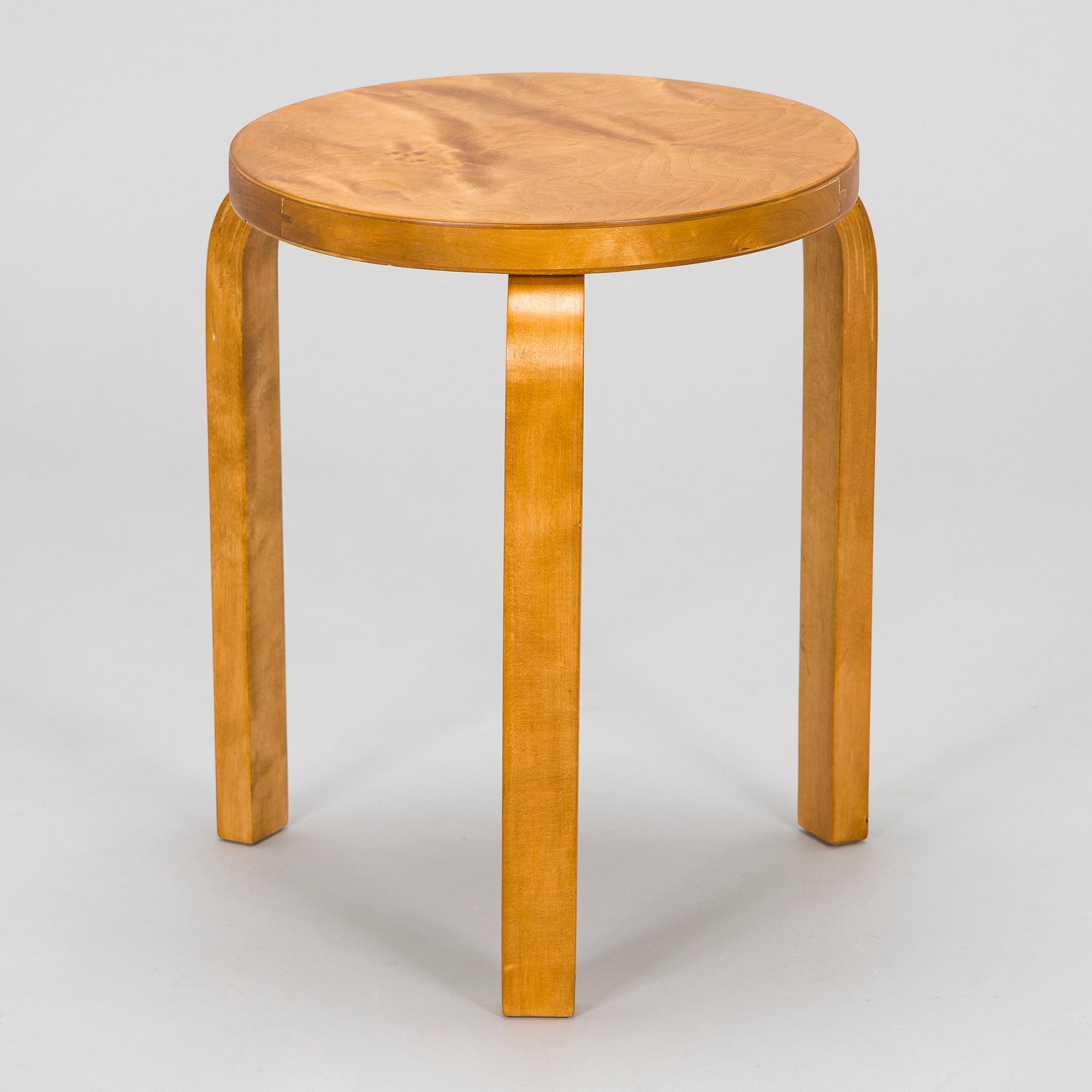 Alvar Aalto, a 1930s '60' stool for O.Y. Huonekalu- ja Rakennustyötehdas A.B.