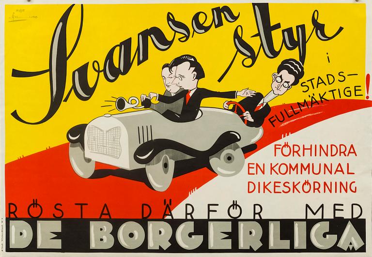 POSTER, Moje Åslund, 1930.