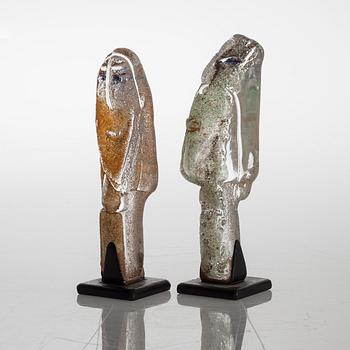 Two glass sculptures by EVA ULLBERG, signed and dated -02.