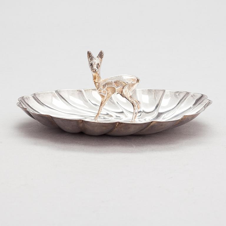 A scalloped silver dish, Pasgorcy, Madrid, Spain, after 1934.